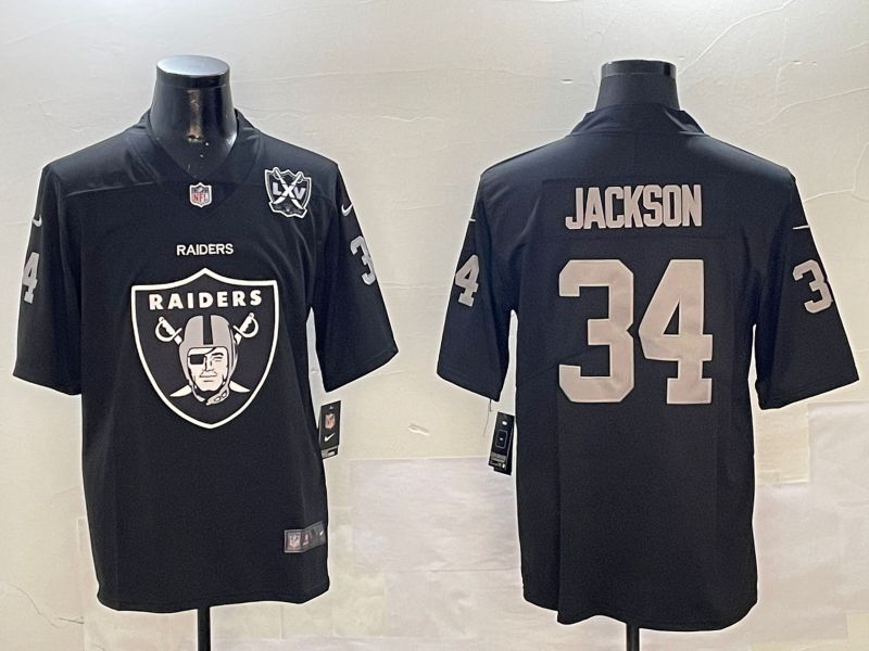 Men 2025 Oakland Raiders #34 Jackson black Nike Limited NFL Jersey style 0022